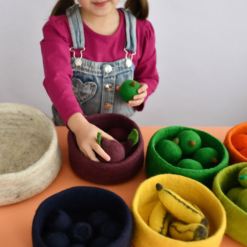 DASHDU - Bentley Banana - Five Felt Fruit Bananas With Bowl